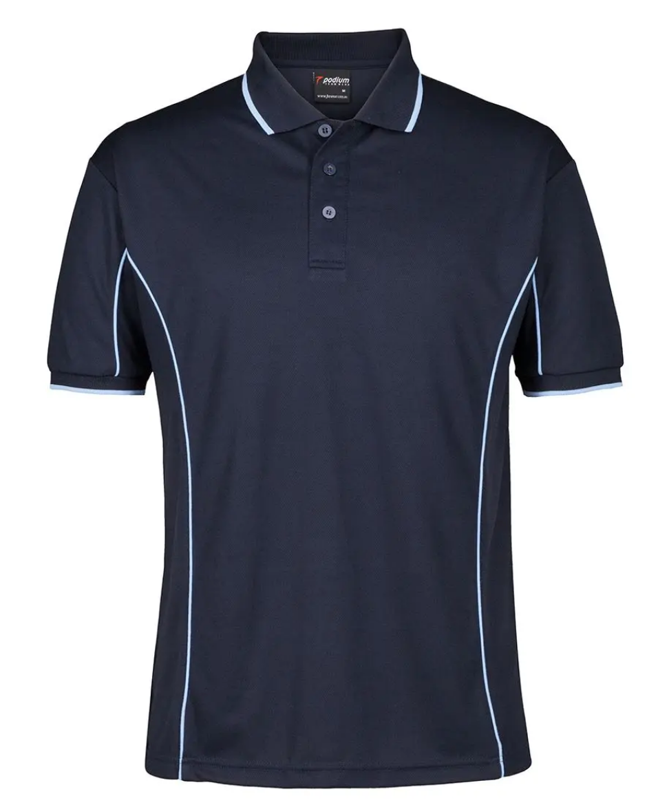 Picture of JB's Wear, Podium S/S Piping Polo- Navy/Light Blue Size XS